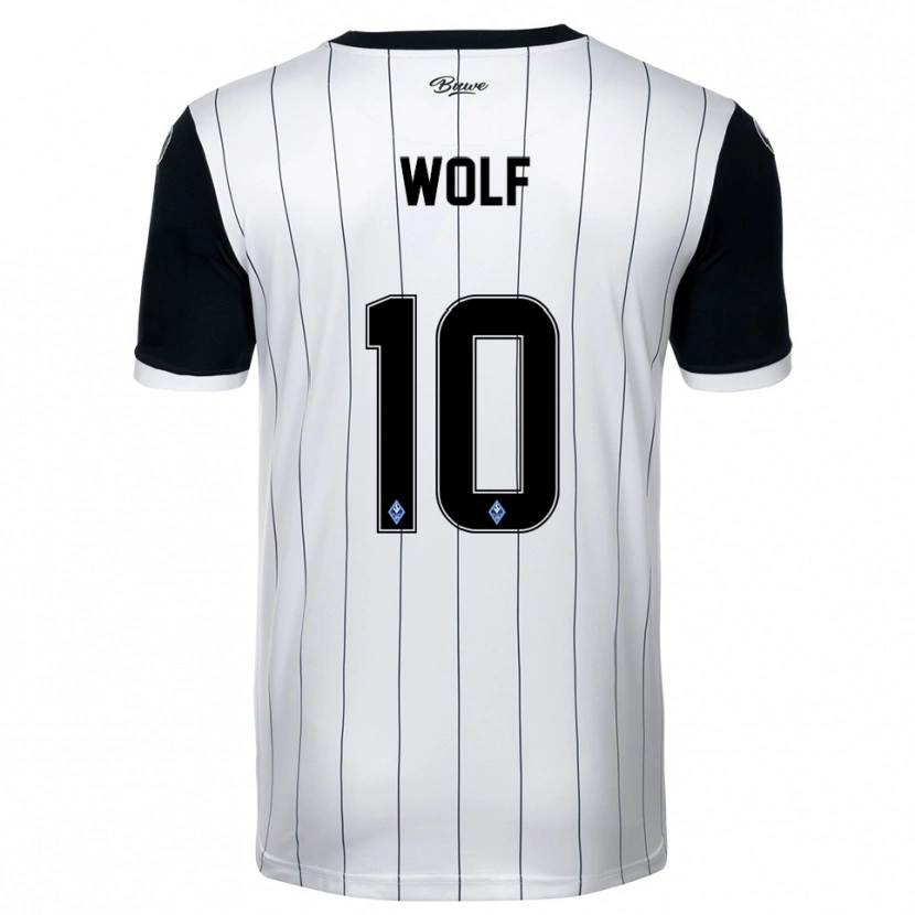 Danxen Dámské Elias Wolf #10 Bílá Černá Daleko Hráčské Dresy 2025/26 Dres