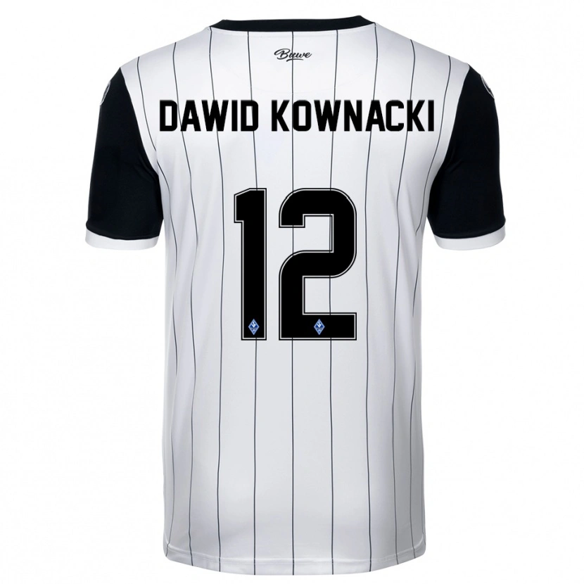 Danxen Dámské Jakub Dawid Kownacki #12 Bílá Černá Daleko Hráčské Dresy 2025/26 Dres
