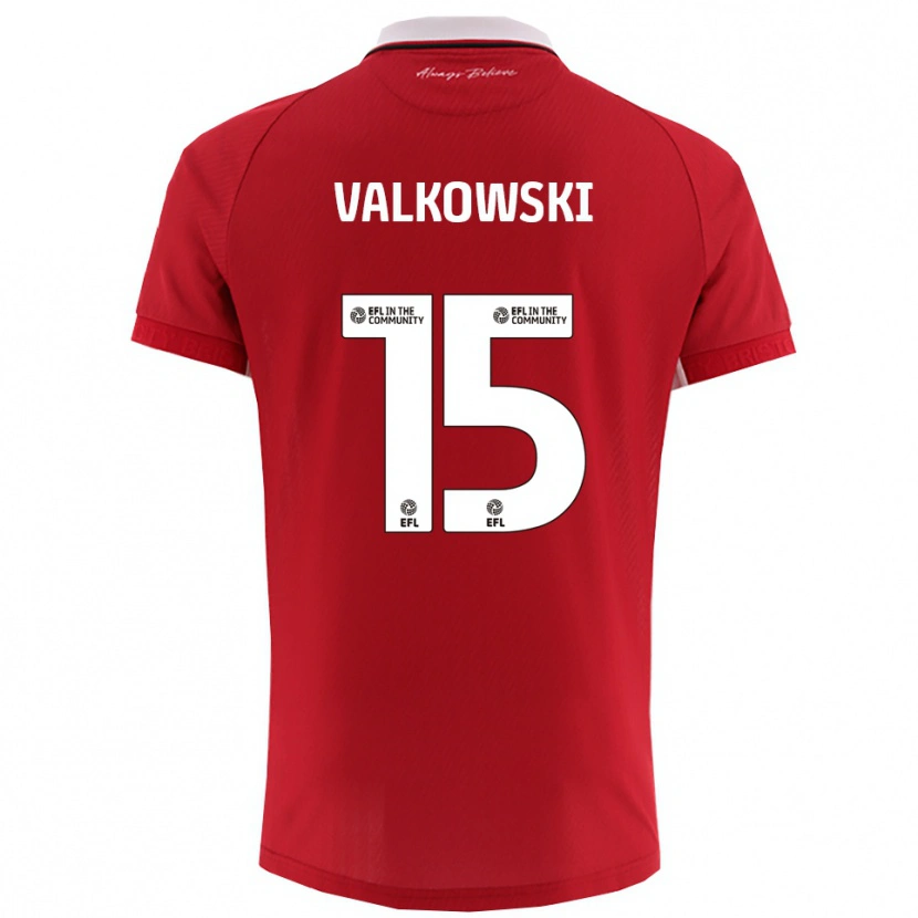 Danxen Dětské Pawel Valkowski #15 Červená Bílá Domů Hráčské Dresy 2025/26 Dres