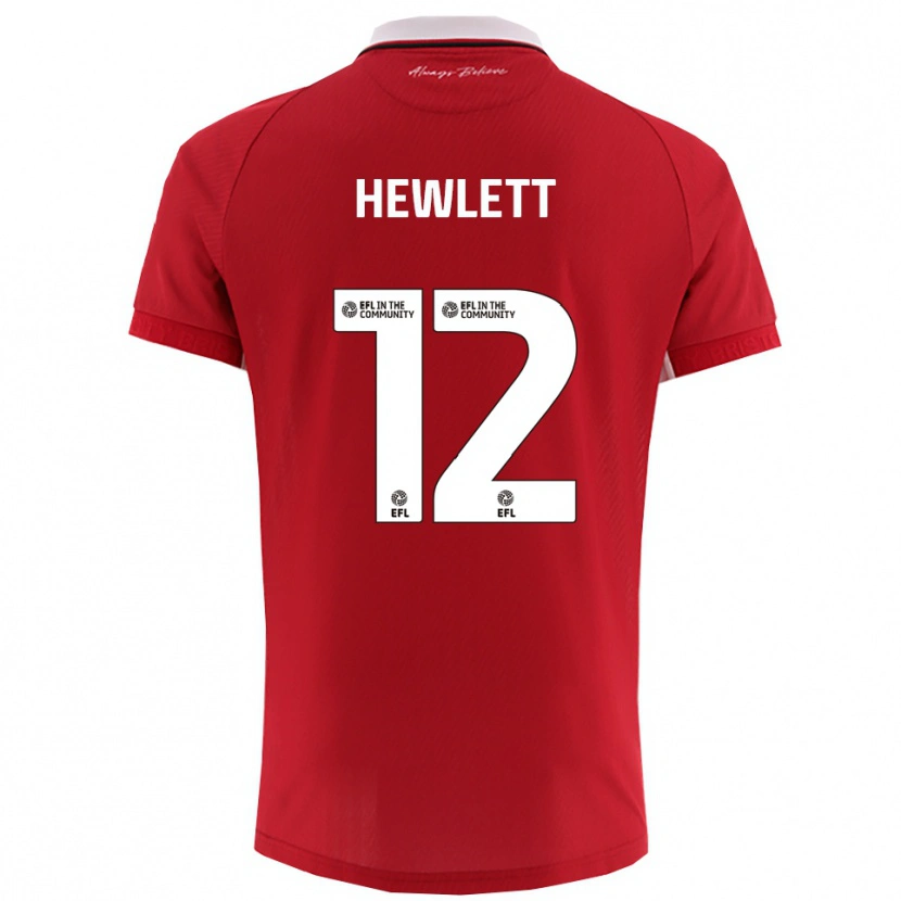 Danxen Dětské Callum Hewlett #12 Červená Bílá Domů Hráčské Dresy 2025/26 Dres