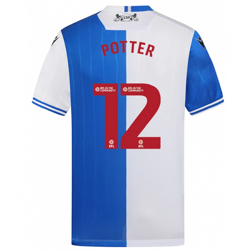 Danxen Dětské Aaron Potter #12 Modrá Bílá Domů Hráčské Dresy 2025/26 Dres