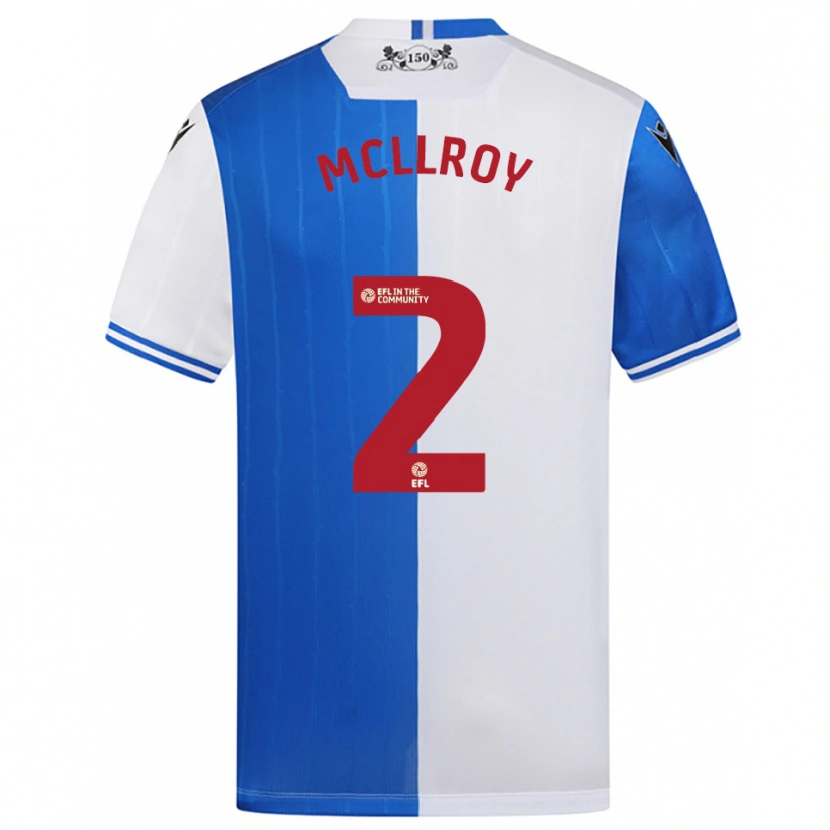 Danxen Dětské Alfie Mcllroy #2 Modrá Bílá Domů Hráčské Dresy 2025/26 Dres