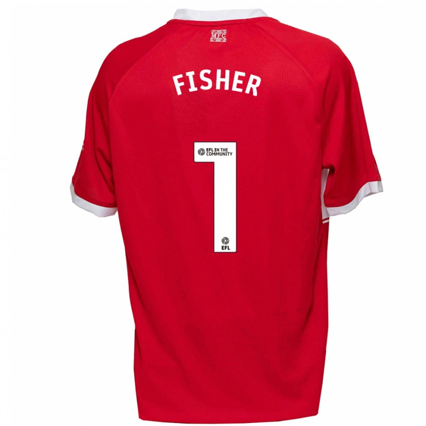 Danxen Dětské Nathan Fisher #1 Červená Bílá Domů Hráčské Dresy 2025/26 Dres