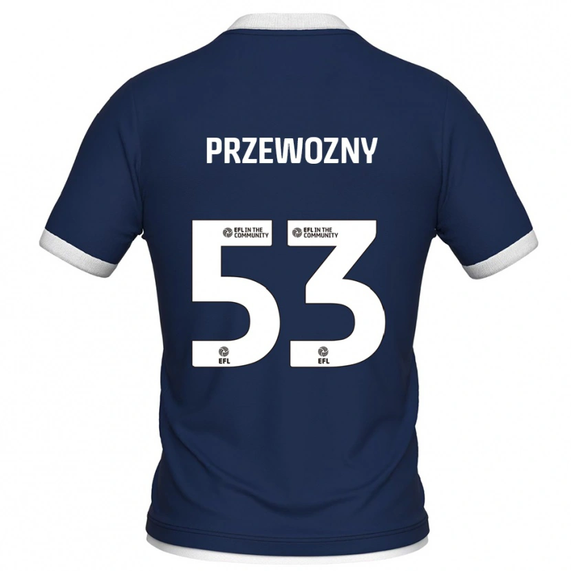 Danxen Dětské Jakub Przewozny #53 Tmavě Modrá Bílá Domů Hráčské Dresy 2025/26 Dres