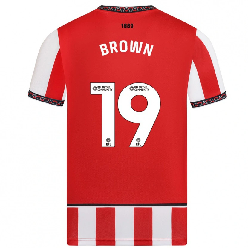 Danxen Dětské Alanta Brown #19 Červená Bílá Domů Hráčské Dresy 2025/26 Dres
