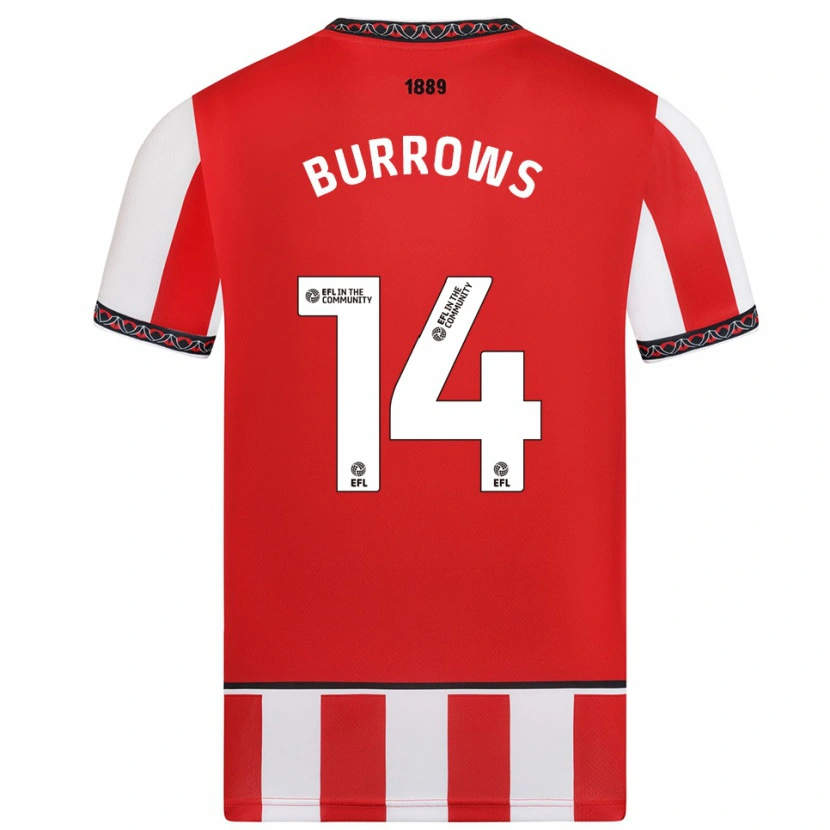 Danxen Dětské Harrison Burrows #14 Červená Bílá Domů Hráčské Dresy 2025/26 Dres