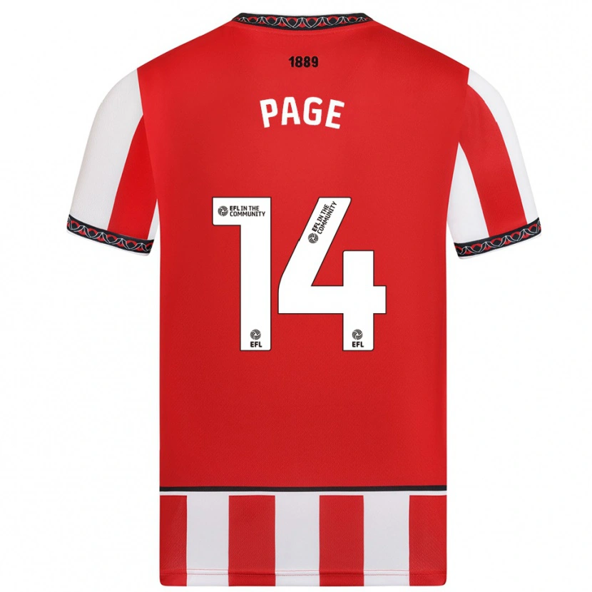 Danxen Dětské Olivia Jane Page #14 Červená Bílá Domů Hráčské Dresy 2025/26 Dres