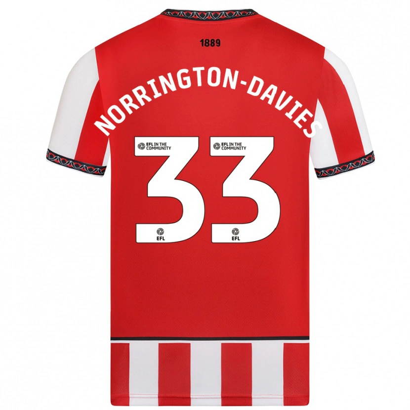 Danxen Dětské Rhys Norrington-Davies #33 Červená Bílá Domů Hráčské Dresy 2025/26 Dres