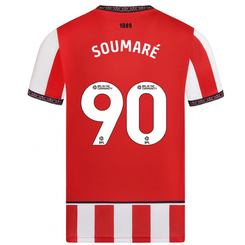 Danxen Dětské Djibril Soumaré #90 Červená Bílá Domů Hráčské Dresy 2025/26 Dres