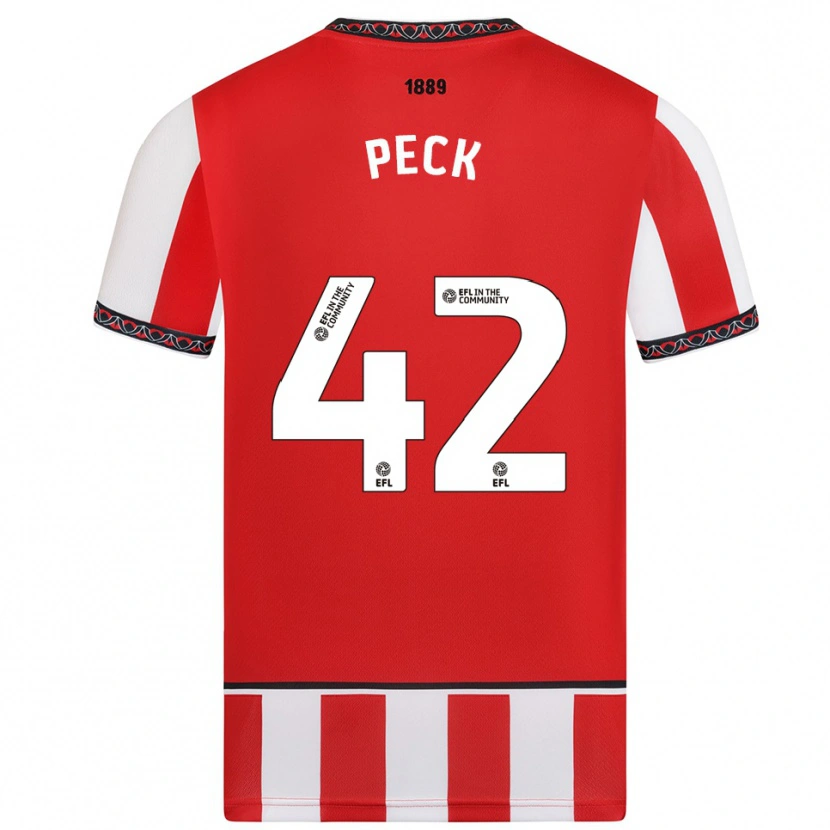 Danxen Dětské Sydie Peck #42 Červená Bílá Domů Hráčské Dresy 2025/26 Dres