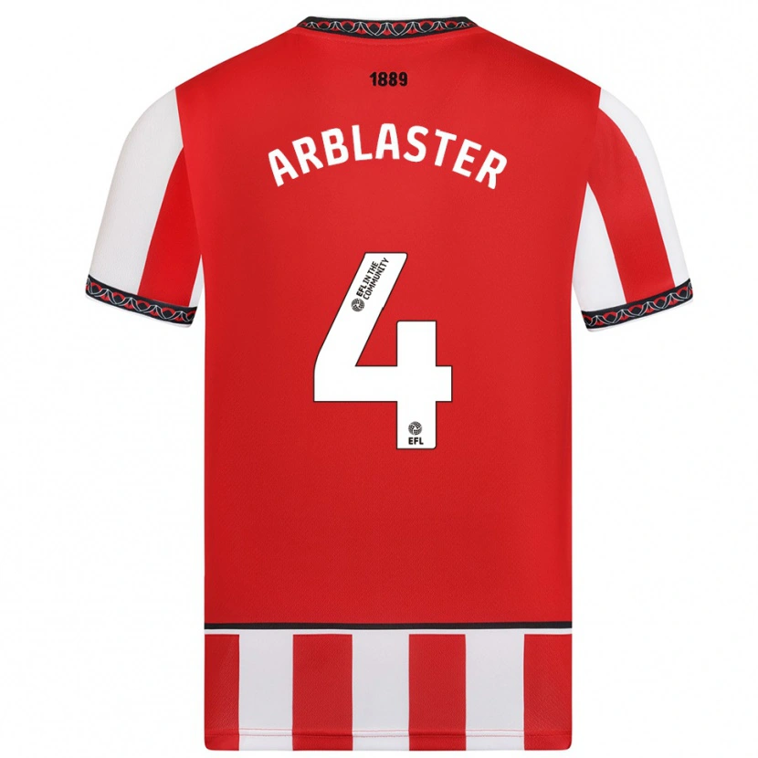 Danxen Dětské Oliver Arblaster #4 Červená Bílá Domů Hráčské Dresy 2025/26 Dres