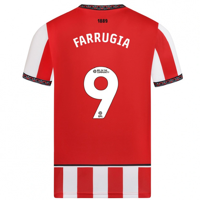 Danxen Dětské Maria Farrugia #9 Červená Bílá Domů Hráčské Dresy 2025/26 Dres