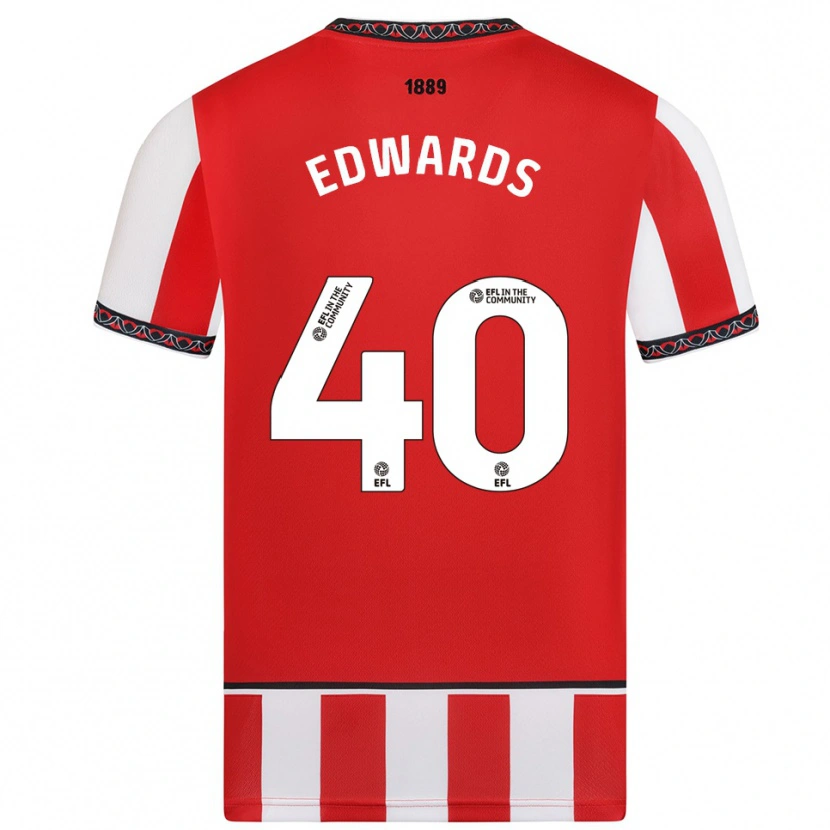 Danxen Dětské Liv Edwards #40 Červená Bílá Domů Hráčské Dresy 2025/26 Dres