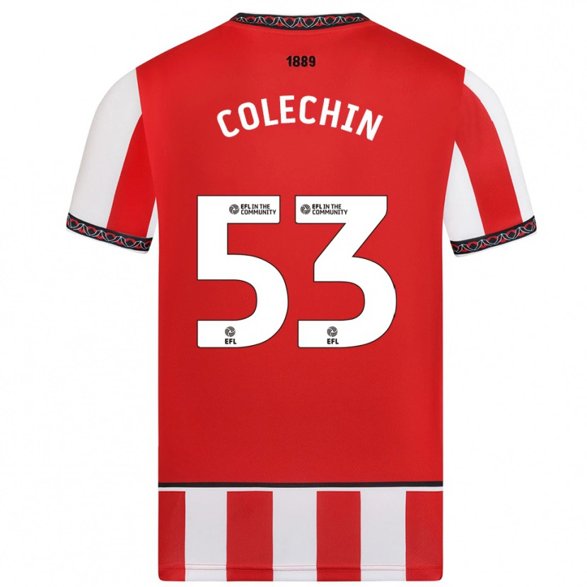 Danxen Dětské Sam Colechin #53 Červená Bílá Domů Hráčské Dresy 2025/26 Dres