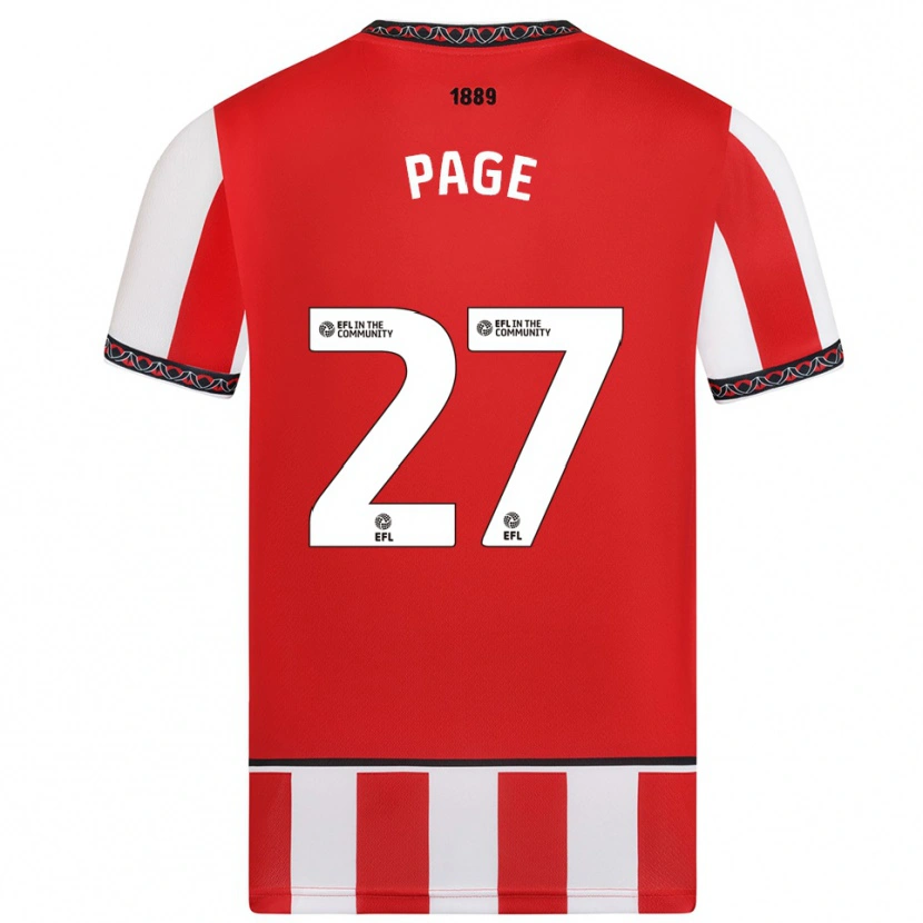 Danxen Dětské Olivia Page #27 Červená Bílá Domů Hráčské Dresy 2025/26 Dres
