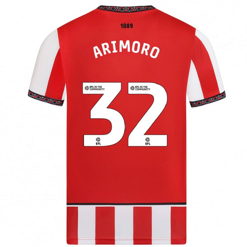 Danxen Dětské Juliet Khinde Adebowale-Arimoro #32 Červená Bílá Domů Hráčské Dresy 2025/26 Dres