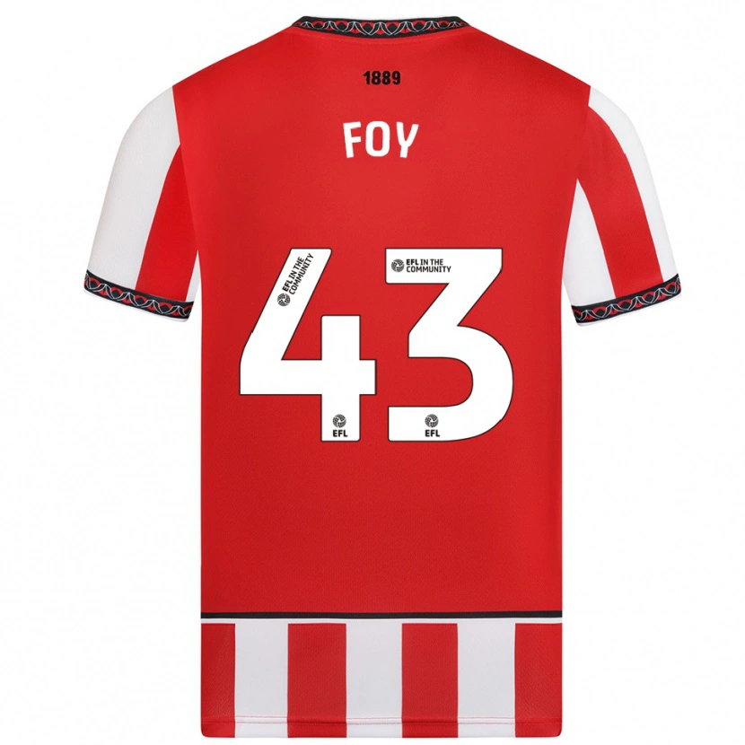 Danxen Dětské Gus Foy #43 Červená Bílá Domů Hráčské Dresy 2025/26 Dres