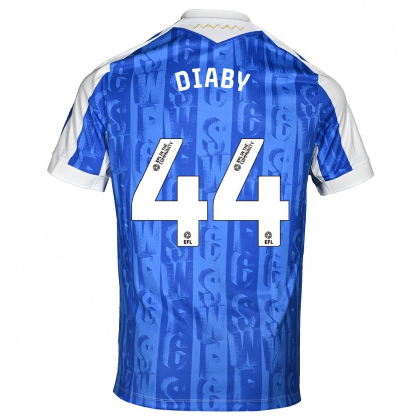 Danxen Dětské Momo Diaby #44 Modrá Bílá Domů Hráčské Dresy 2025/26 Dres