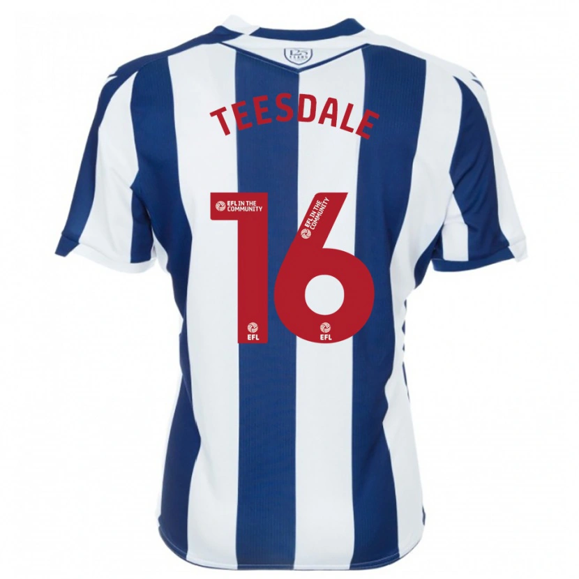 Danxen Dětské Finn Teesdale #16 Tmavě Modrá Bílá Domů Hráčské Dresy 2025/26 Dres