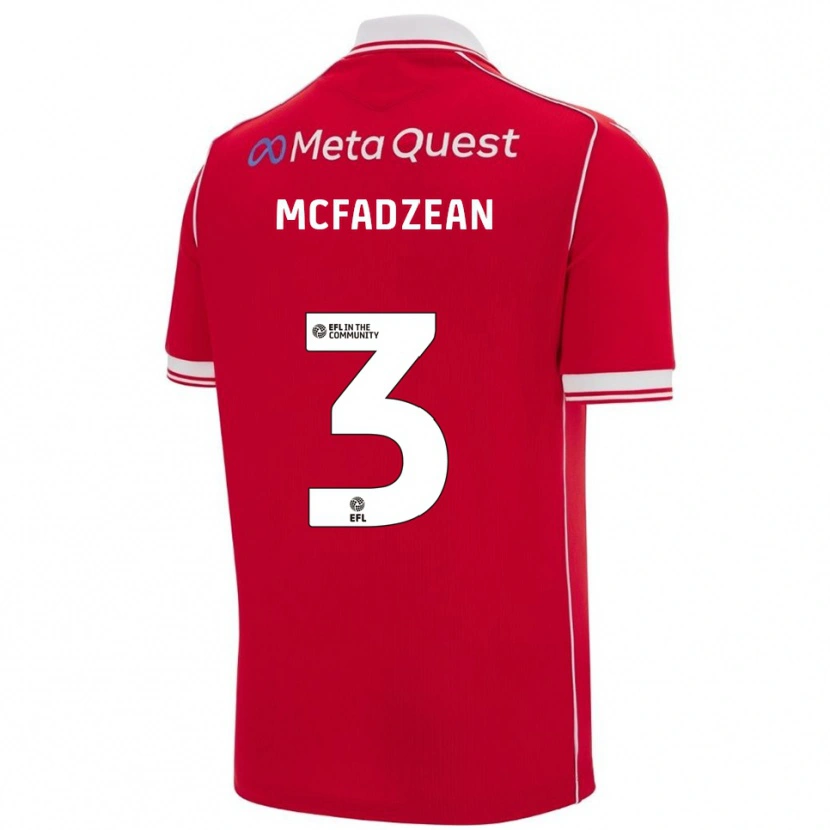 Danxen Dětské Callum Mcfadzean #3 Červená Bílá Domů Hráčské Dresy 2025/26 Dres
