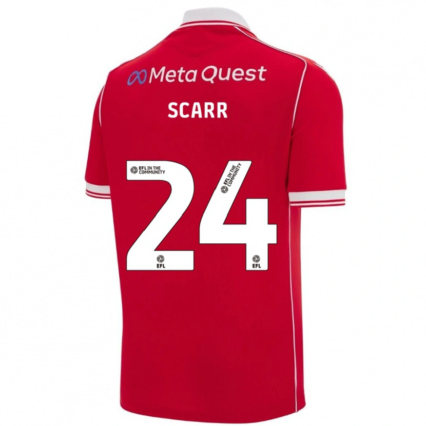 Danxen Dětské Dan Scarr #24 Červená Bílá Domů Hráčské Dresy 2025/26 Dres