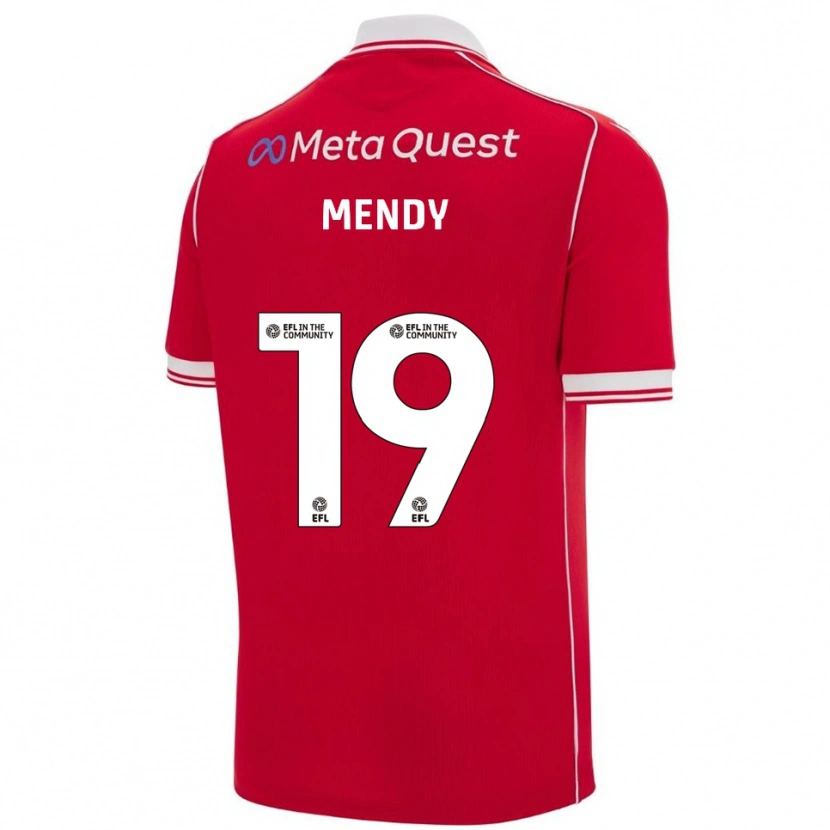 Danxen Dětské Jacob Mendy #19 Červená Bílá Domů Hráčské Dresy 2025/26 Dres