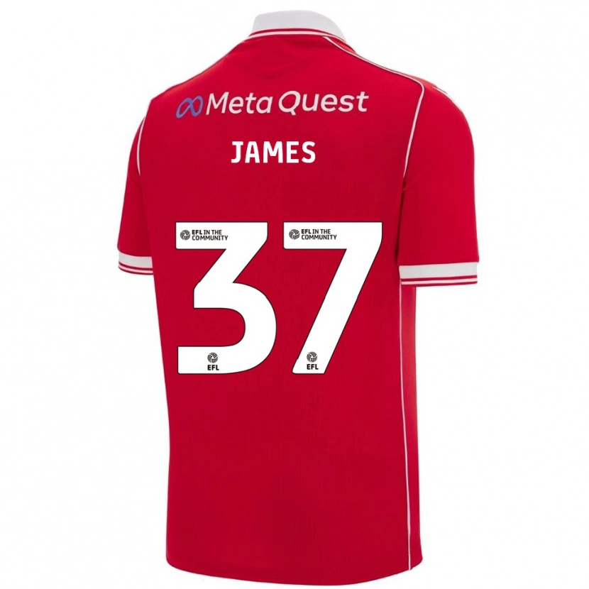 Danxen Dětské Matty James #37 Červená Bílá Domů Hráčské Dresy 2025/26 Dres