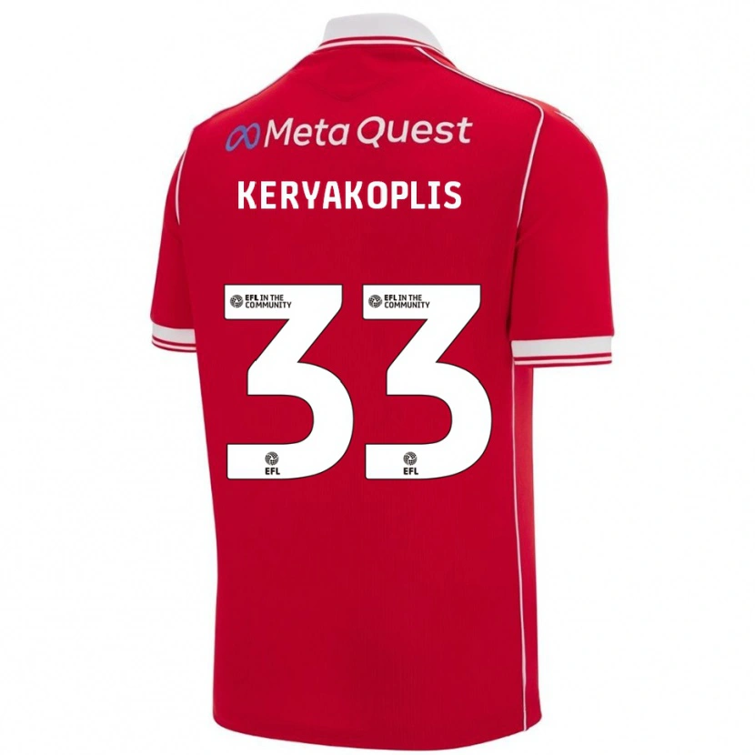 Danxen Dětské Hannah Keryakoplis #33 Červená Bílá Domů Hráčské Dresy 2025/26 Dres