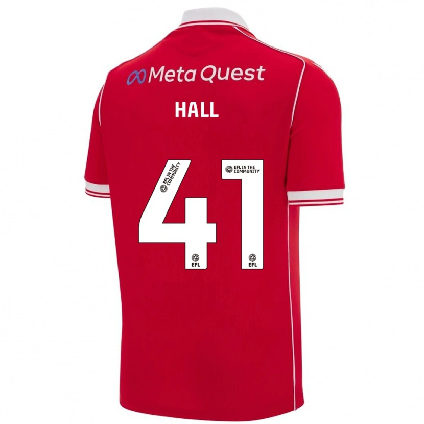 Danxen Dětské Liam Hall #41 Červená Bílá Domů Hráčské Dresy 2025/26 Dres