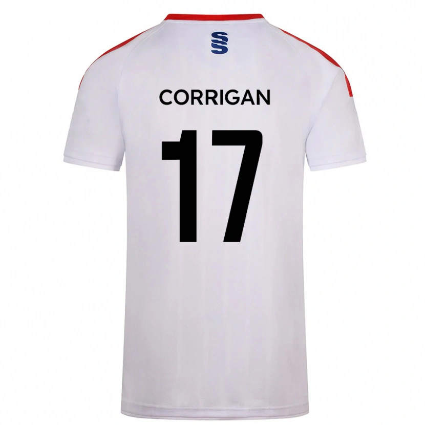 Danxen Dětské Niamh Corrigan #17 Bílá Tmavě Modrá Domů Hráčské Dresy 2025/26 Dres