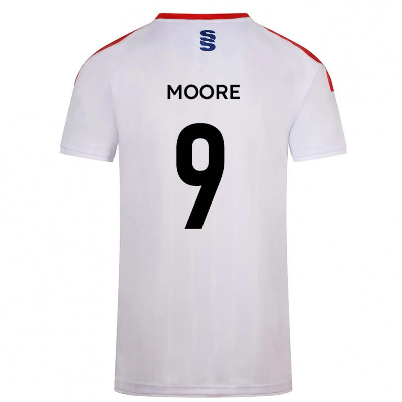 Danxen Dětské Lois Moore #9 Bílá Tmavě Modrá Domů Hráčské Dresy 2025/26 Dres