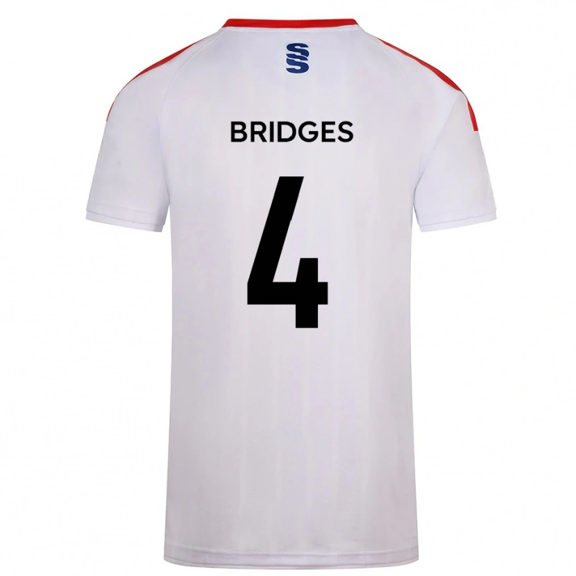 Danxen Dětské Jacob Bridges #4 Bílá Tmavě Modrá Domů Hráčské Dresy 2025/26 Dres