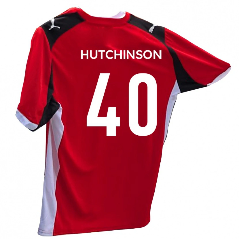 Danxen Dětské Luke Hutchinson #40 Červená Bílá Domů Hráčské Dresy 2025/26 Dres