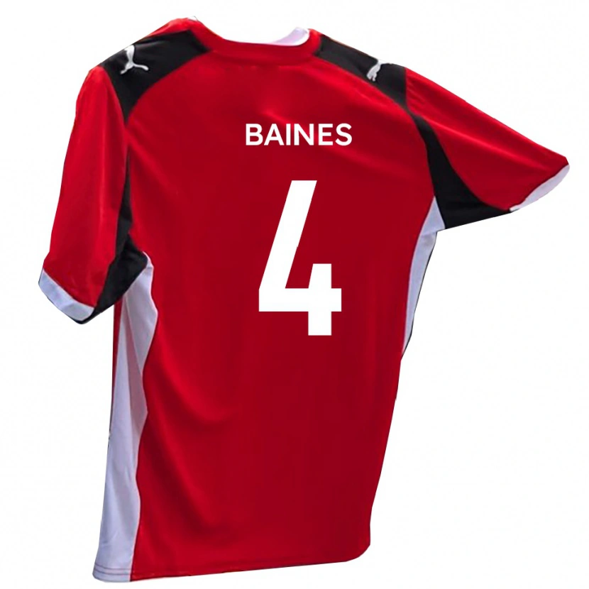 Danxen Dětské Lewis Baines #4 Červená Bílá Domů Hráčské Dresy 2025/26 Dres