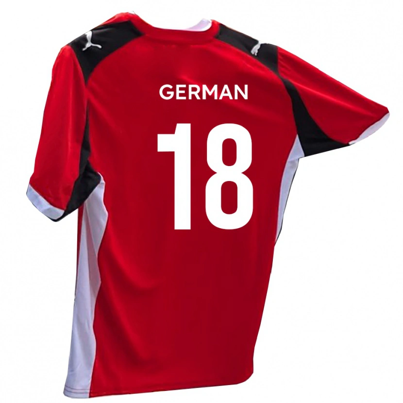 Danxen Dětské Owen German #18 Červená Bílá Domů Hráčské Dresy 2025/26 Dres