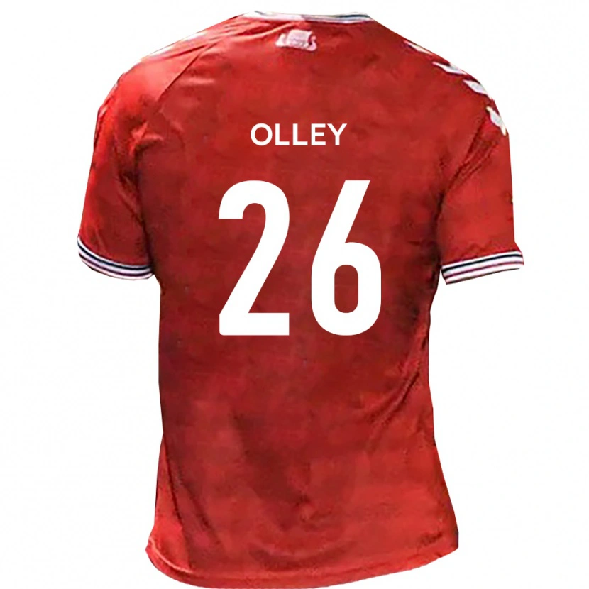 Danxen Dětské Greg Olley #26 Červená Bílá Domů Hráčské Dresy 2025/26 Dres