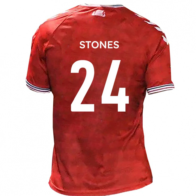 Danxen Dětské Josh Stones #24 Červená Bílá Domů Hráčské Dresy 2025/26 Dres