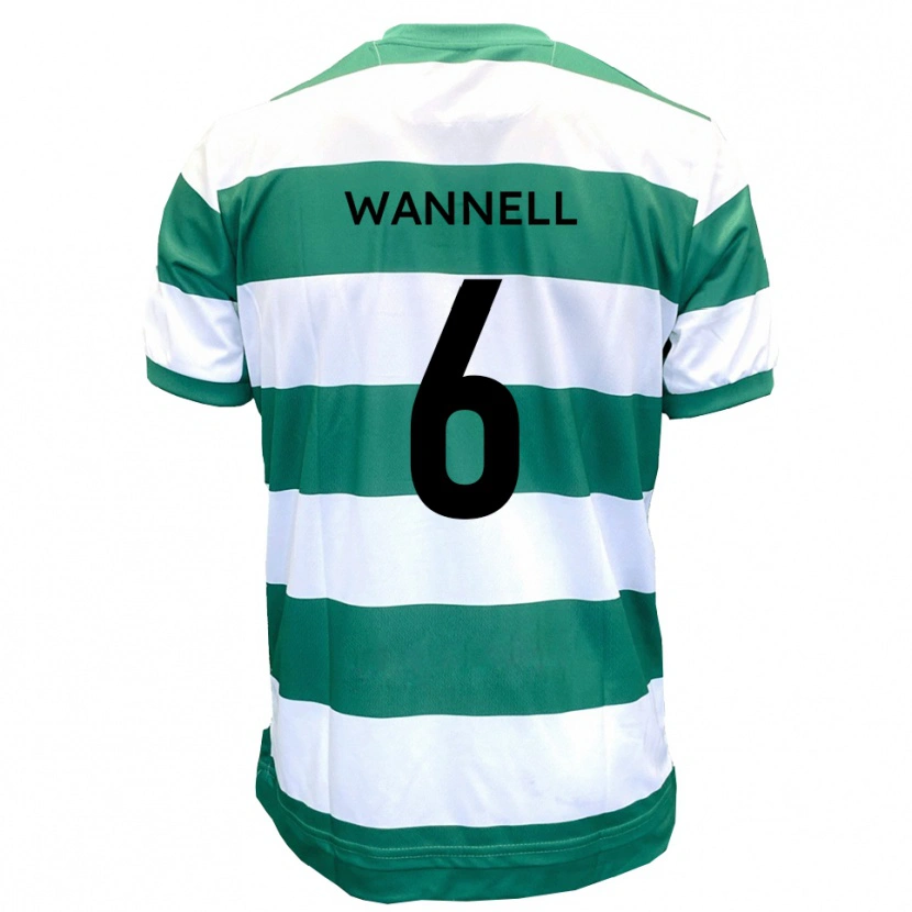 Danxen Dětské Jake Wannell #6 Zelená Bílá Domů Hráčské Dresy 2025/26 Dres