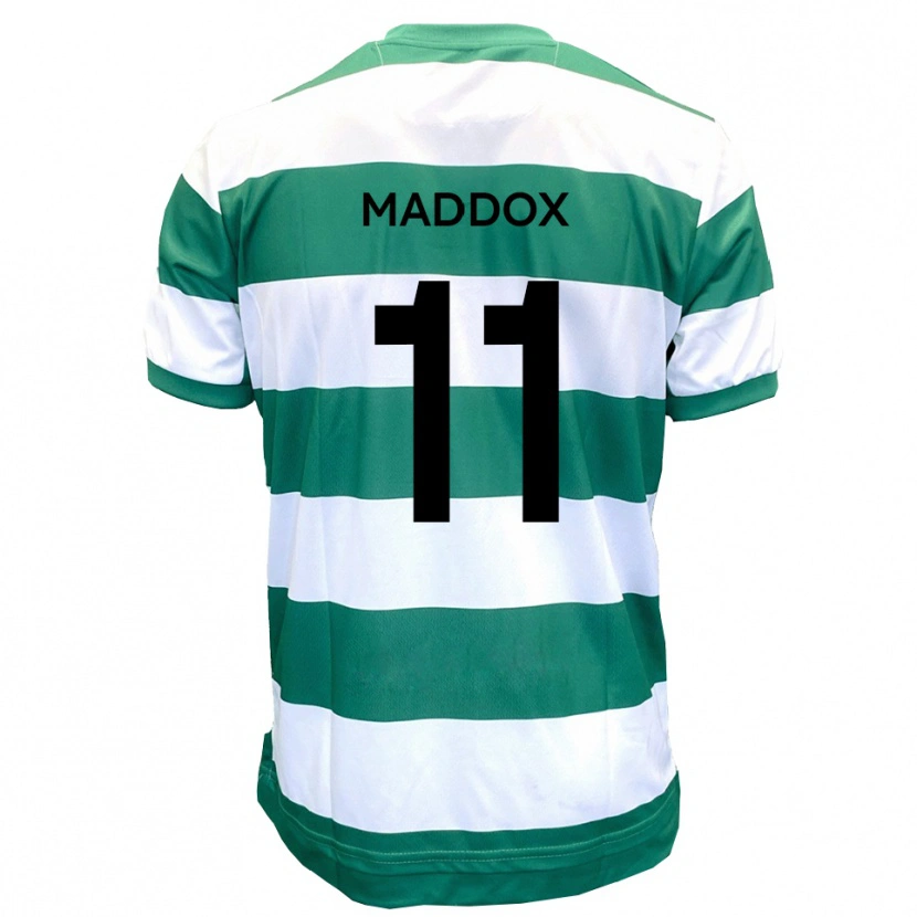 Danxen Dětské Jacob Maddox #11 Zelená Bílá Domů Hráčské Dresy 2025/26 Dres