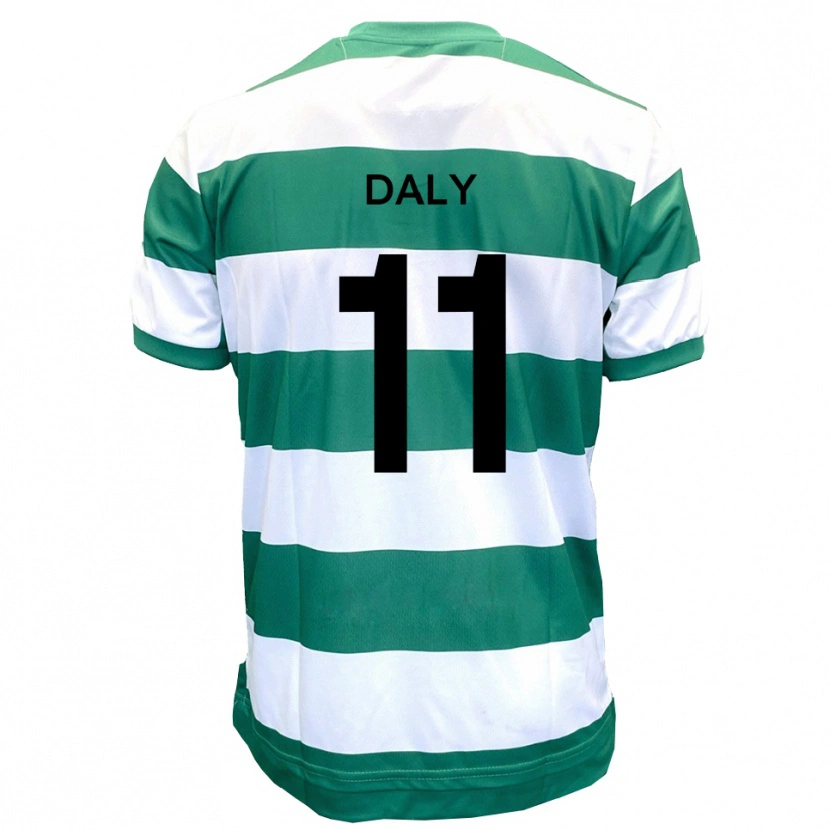 Danxen Dětské James Daly #11 Zelená Bílá Domů Hráčské Dresy 2025/26 Dres