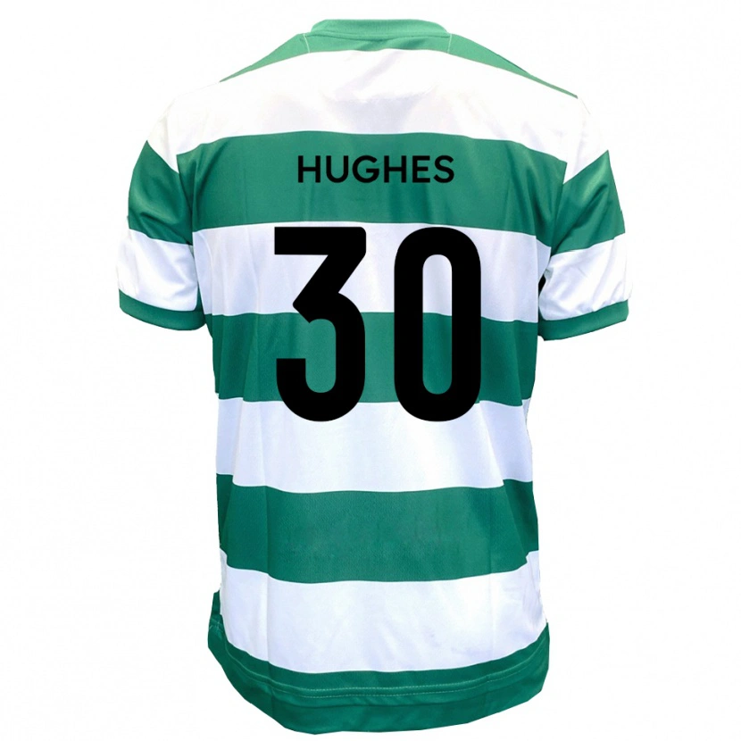 Danxen Dětské Ollie Hughes #30 Zelená Bílá Domů Hráčské Dresy 2025/26 Dres