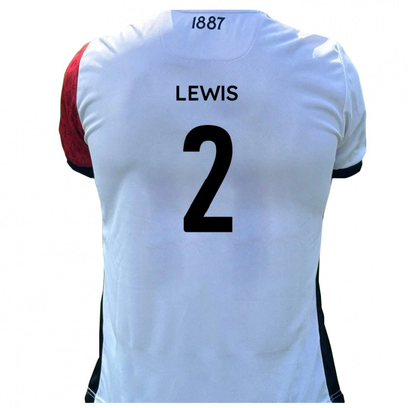 Danxen Dětské Jack Lewis #2 Červená Bílá Domů Hráčské Dresy 2025/26 Dres
