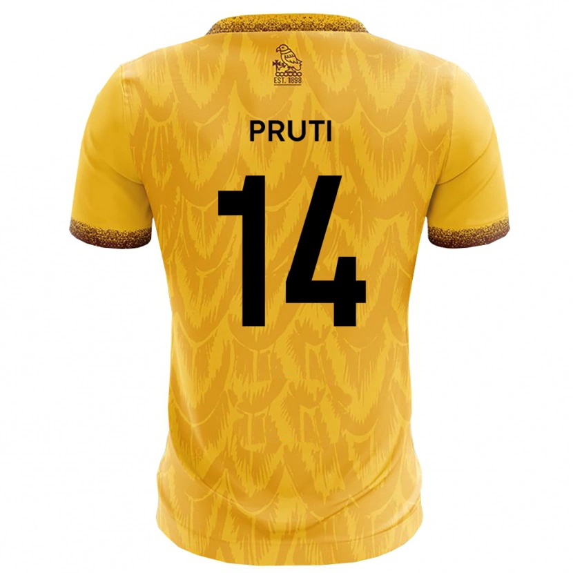 Danxen Dětské Edon Pruti #14 Žlutá Hnědá Domů Hráčské Dresy 2025/26 Dres