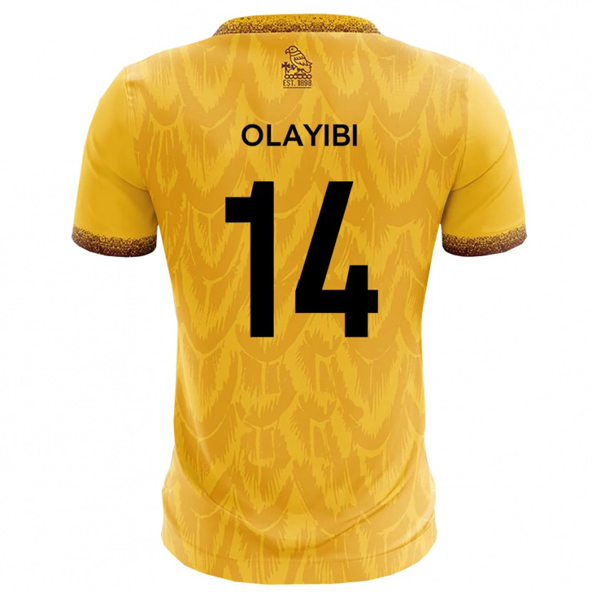 Danxen Dětské Daniel Olayibi #14 Žlutá Hnědá Domů Hráčské Dresy 2025/26 Dres