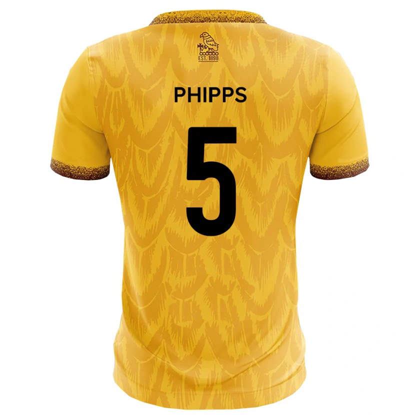 Danxen Dětské Harry Phipps #5 Žlutá Hnědá Domů Hráčské Dresy 2025/26 Dres
