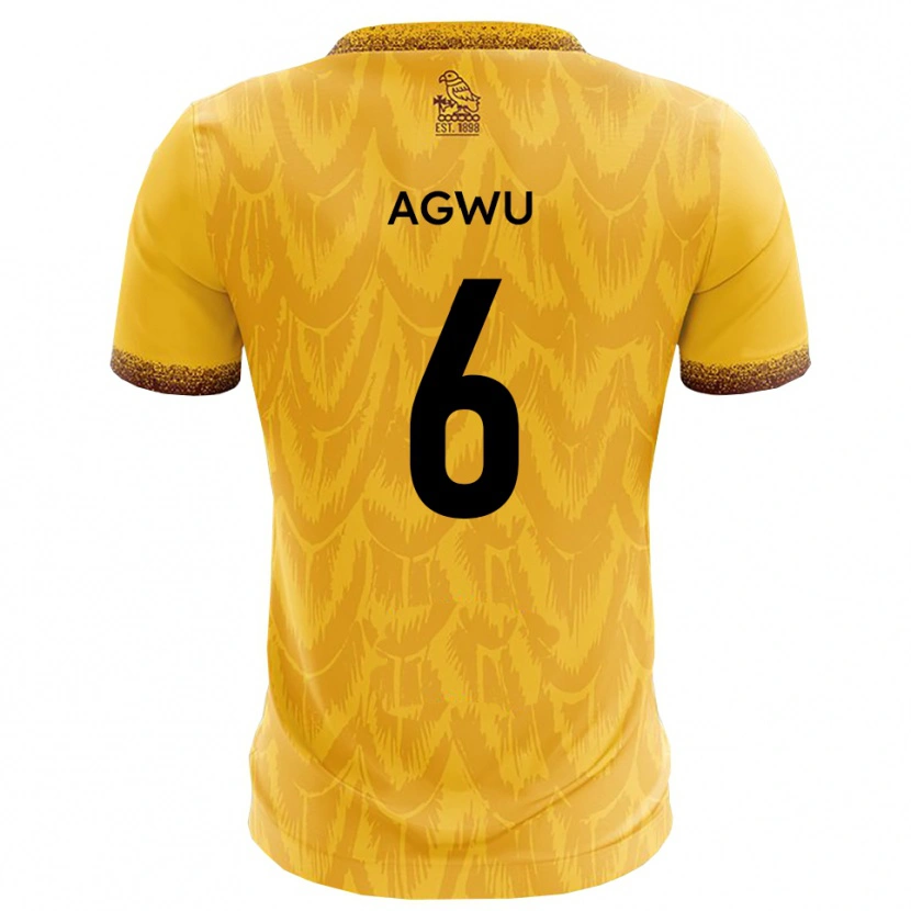 Danxen Dětské Michael Agwu #6 Žlutá Hnědá Domů Hráčské Dresy 2025/26 Dres