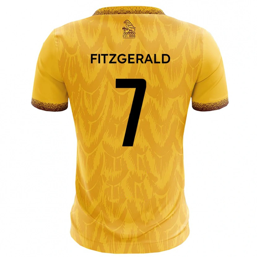 Danxen Dětské Johnny Fitzgerald #7 Žlutá Hnědá Domů Hráčské Dresy 2025/26 Dres
