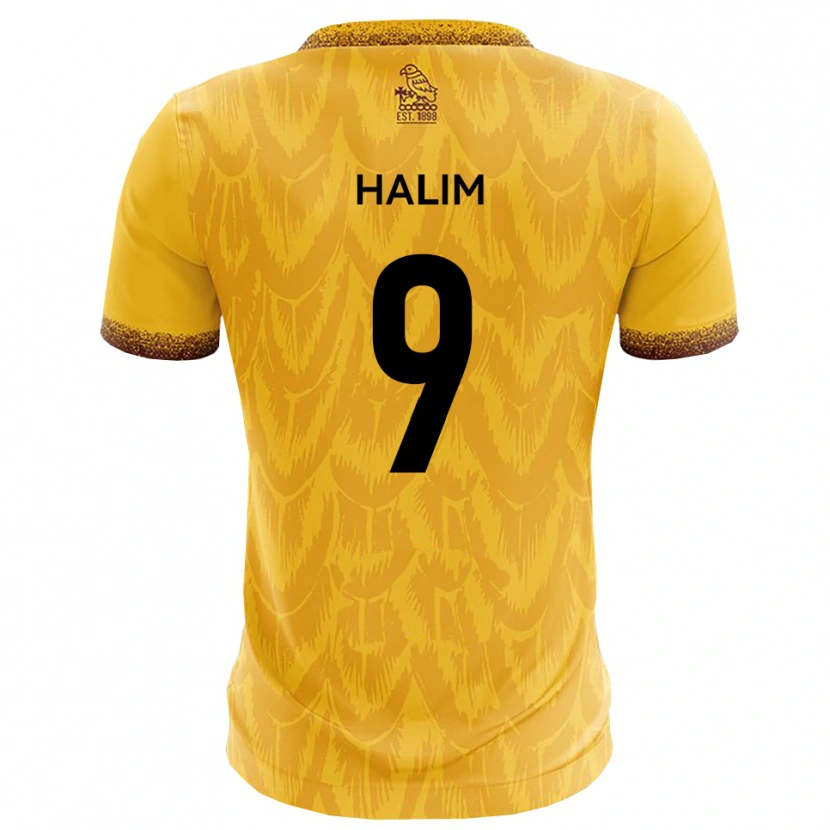 Danxen Dětské Mehmet Halim #9 Žlutá Hnědá Domů Hráčské Dresy 2025/26 Dres