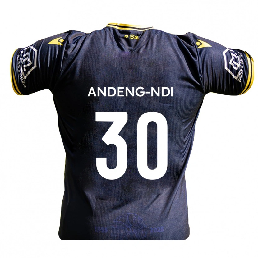 Danxen Dětské Collin Andeng-Ndi #30 Tmavě Modrá Žlutá Domů Hráčské Dresy 2025/26 Dres