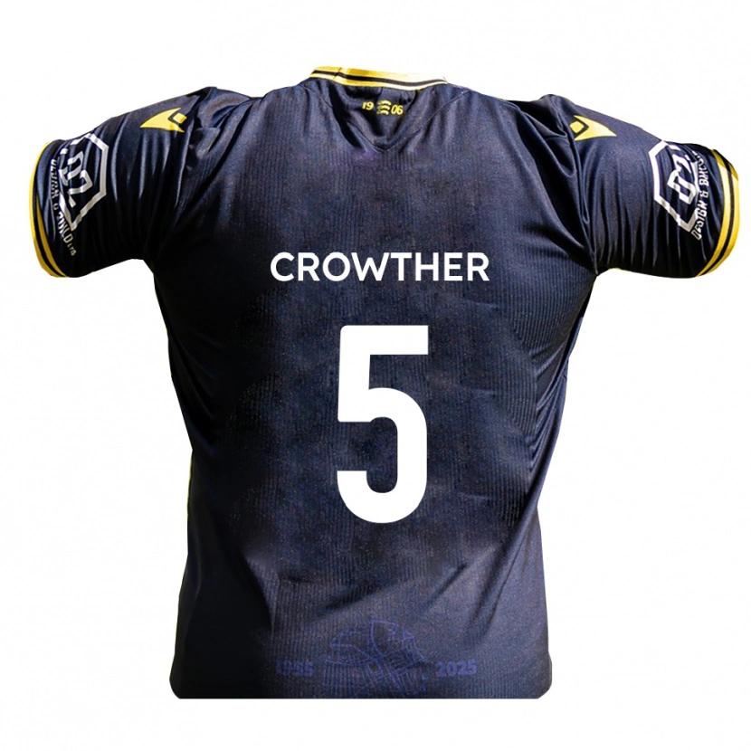Danxen Dětské Adam Crowther #5 Tmavě Modrá Žlutá Domů Hráčské Dresy 2025/26 Dres